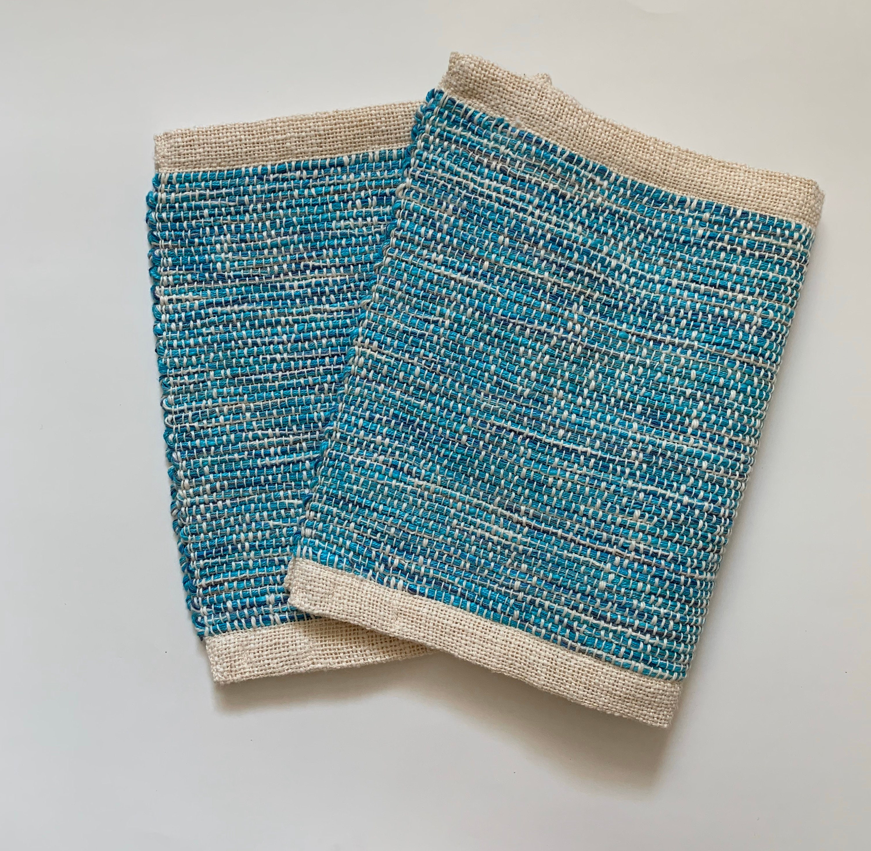 4 Placemats Blue Hand Woven cotton placemat Etsy