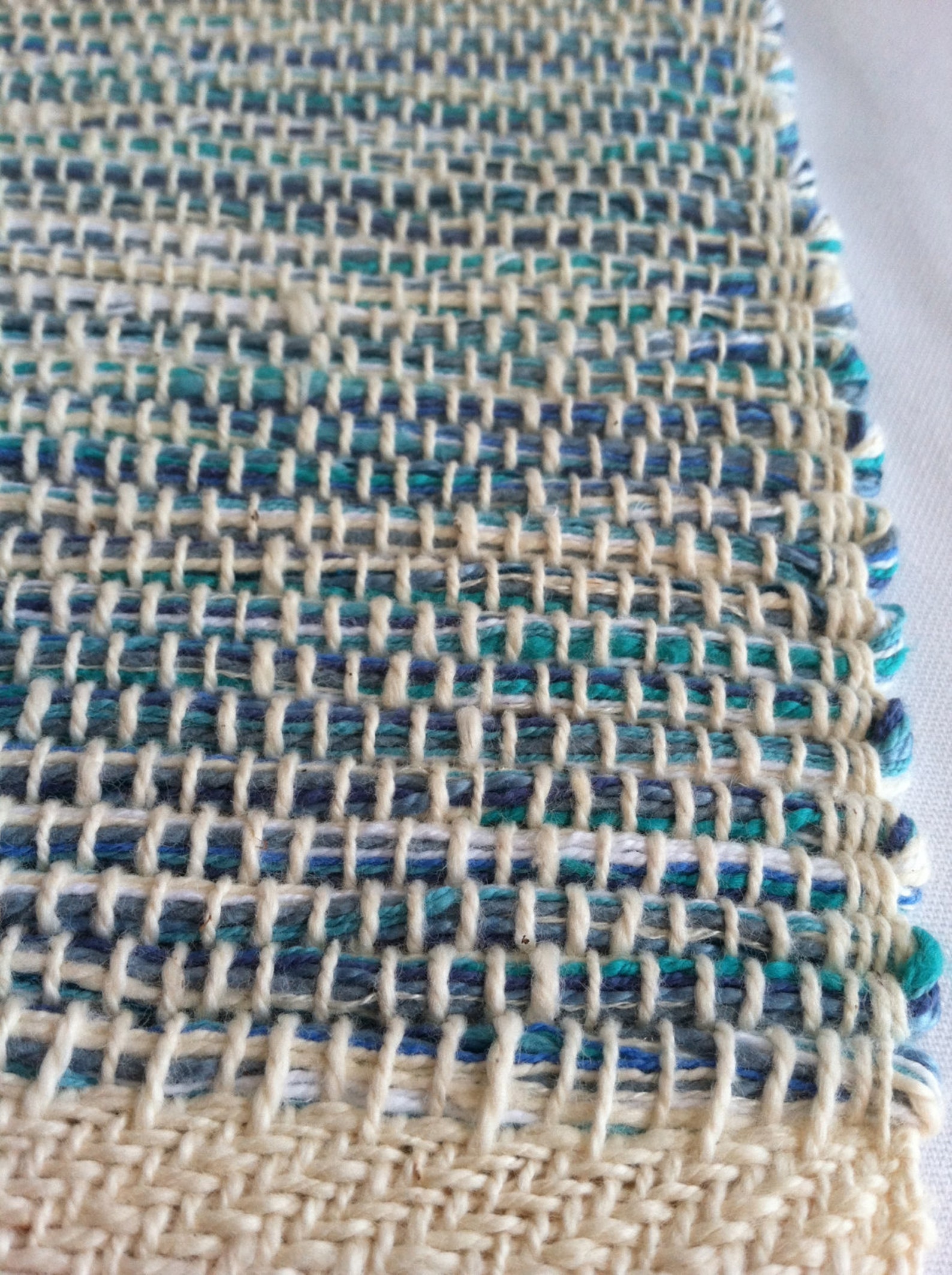 4 Placemats Blue Hand Woven Cotton Placemat Etsy