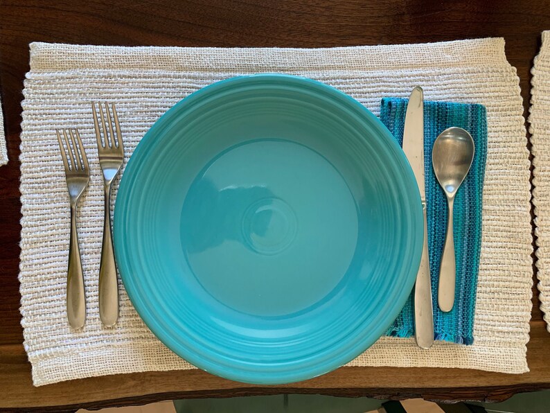 4 Placemats Woven Placemat White Sand Set of 4 Etsy