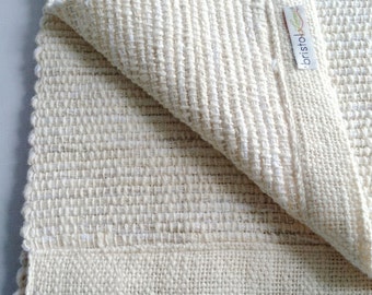 Natural Cotton Hand Woven Table Runner (white sand)