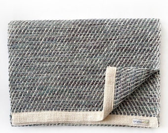 Gray/ Teal Hand Woven Table Runner Cotton (Various/ Custom Sizes Available)