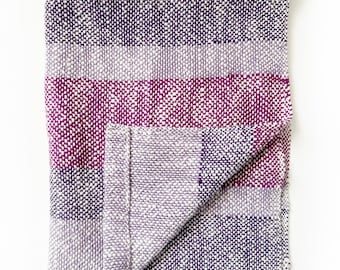 Woven Dish Towel • Cotton Hand Towel Purple Stripe