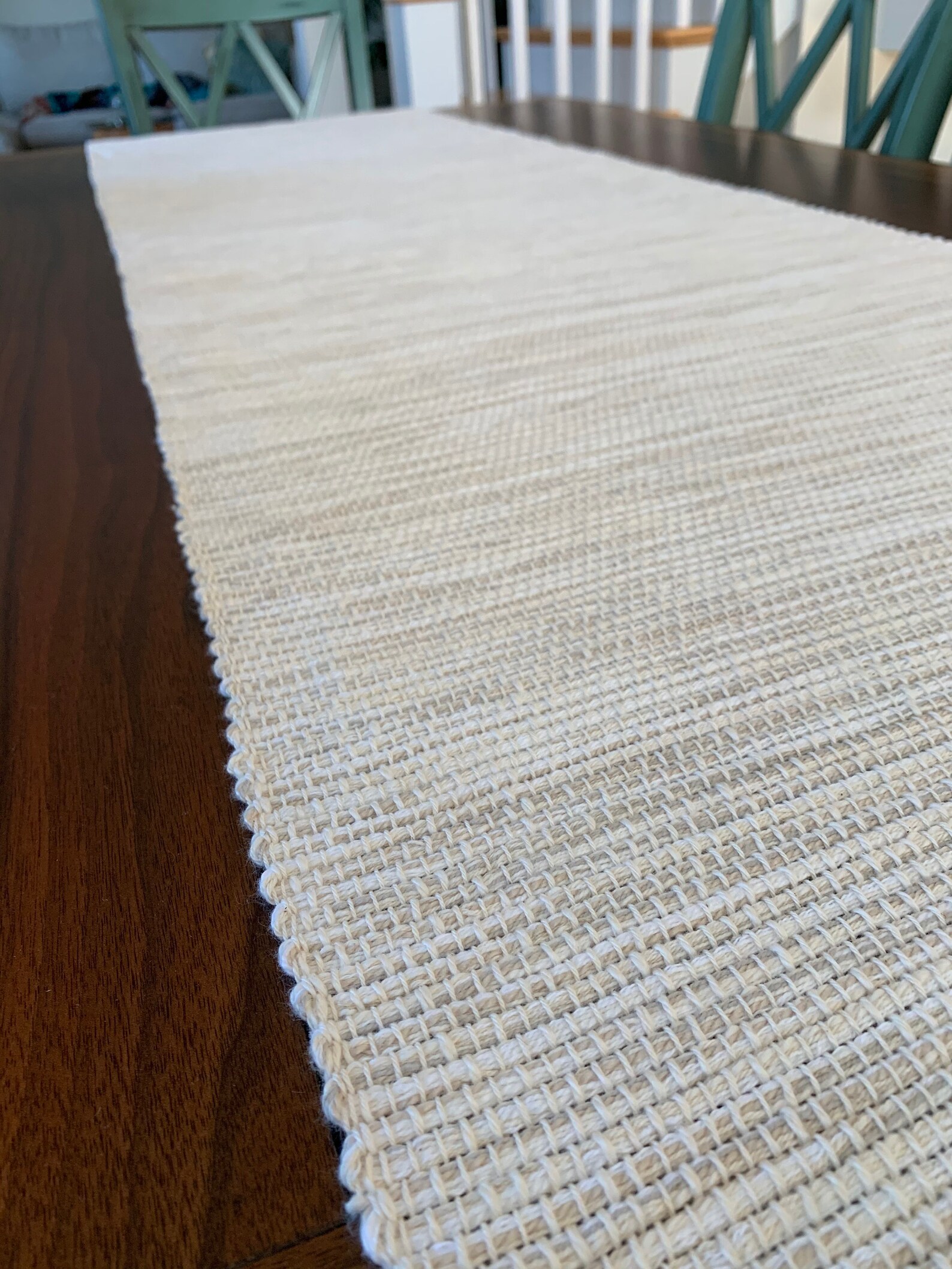 Natural Cotton Hand Woven Table Runner white sand Etsy