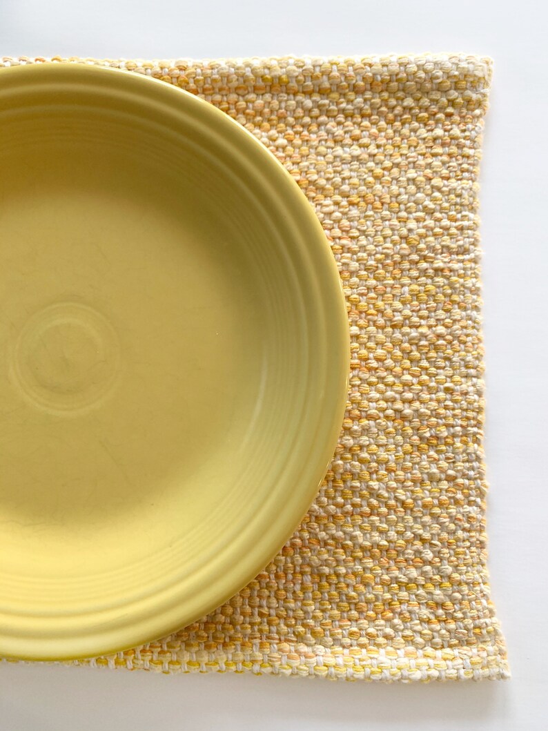 Set of 2 Placemats Handwoven Yellow Sunshine Etsy