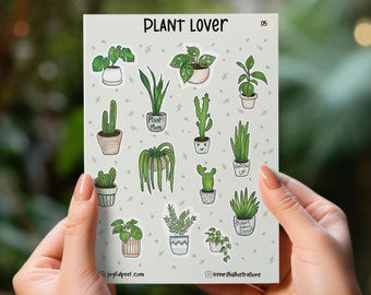 Sticker Sheet Plant Lover Stickers, Plant Sticker, Potted Plants Sheet, House Plant Stickers, Journal Stickers