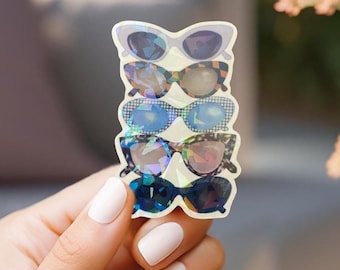 Pegatinas de gafas de sol, pegatinas de vinilo bonitas para gafas, pegatinas impermeables, calcomanías para computadora portátil