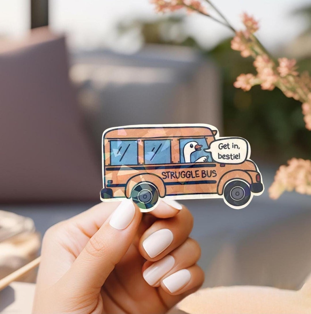 Mental Health Struggle Bus Sticker, Funny Stickers, Anxiety Therapy ...