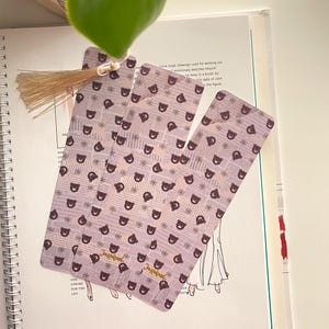 Teddy Bookmark Collection, Gift for Book Lovers, Cardstock Laminated Bookmarks, Cute Bookmarks, tassel bookmarks, booktok
