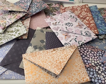 Double-Sided 5x7 Patterned Envelope Set Of 10 - Letters Envelope For Holding Photos, Ephemera & Little Objects