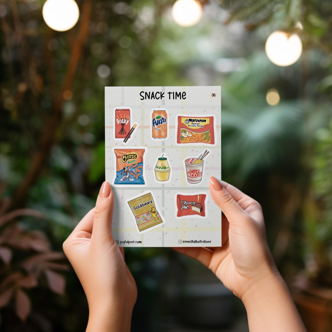 Snack Sticker Sheet Snack Sticker Sheet, Asian Snacks Sticker, Kawaii Sticker, Planner ...