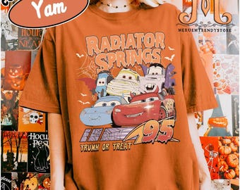 Retro Radiator Springs Shirt, Cars Movie Halloween, Lightning McQueen Halloween, Disney Halloween Trip, Halloween Party Outfit, HLW Shirt