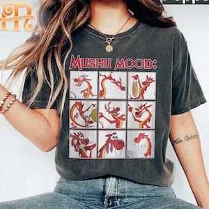 Retro Disney Mulan Mushu Mood Comfort Colors Shirt, Emotion Of Mushu Shirt, Mulan Shirt, Disney Shirts, Disneyland Shirt, Disneyworld Shirts