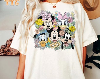 Floral Mickey and Friends Disney Epcot Flower and Garden Festival 2024 Shirt, Vintage WDW Disneyland Girl Trip Shirt, Family Vacation 2024