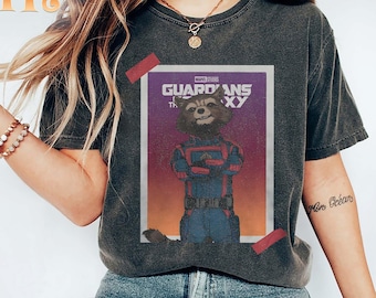 Retro Rocket Racoon Comfort Colors Shirt - Guardians of the Galaxy