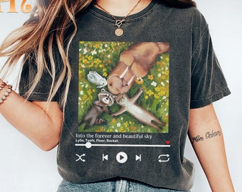 T-shirt Les Gardiens de la Galaxie : T-shirt rétro Lylla, Rocket & Floor Comfort Colors