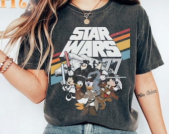 Vintage Disney Star Wars Comfort Colors Shirt, Retro Mickey And Friends Shirt, Mickey Shirt, Mickey Star Wars Shirt, Disneyland Shirt