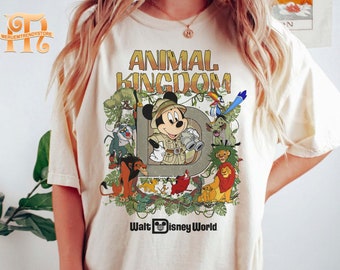 Vintage Disney Animal Kingdom Mickey Safari Shirt, Retro Animal Kingdom Comfort Colors Shirt, Disney Safari Trip Shirt, Disneyworld Shirts
