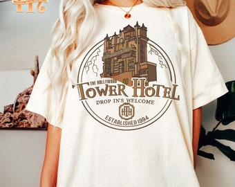 La camisa del Hollywood Tower Hotel, la camisa de la Torre del Terror, Disney Hollywood Studios, la camisa de Halloween de Disney, la Torre del Terror de la Zona Crepuscular