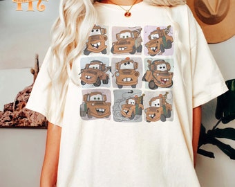 Vintage Disney Cars Comfort Colors Shirt, Tow Mater Shirt, Cars Movie Shirt, Disney Cars land Shirt, Cars Birthday Shirt, Disney Trip Shirts