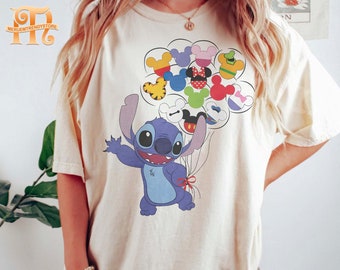 Camisas de color Stitch Comfort, camisa Lilo y Stitch, camisa de Disneyworld, camisa de Disneyland, camisa de puntada linda, camisas de vacaciones familiares de Disney