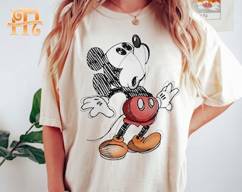 Camisa vintage de Disney Mickey Mouse Portrait Comfort Colors, camisa retro de Mickey & Friends, camiseta Magic Kingdom, camisa de viaje familiar de Disneyland