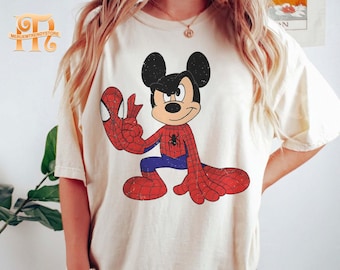 Retro Mickey Spider-Man Comfort Colors Shirt: MCU Avengers Fan Gift