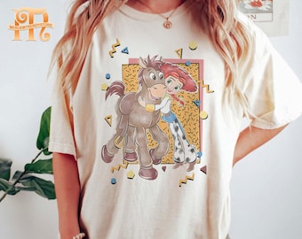 Retro Jessie und Bullseye Shirt Komfortfarben Shirt, Toy Story Shirt, Jessie und Woody Shirt, Disney Familienreise 2024 Shirt, Disneyland T-Shirt