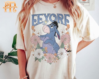 Retro Eeyore Comfort Colors Shirt: Winnie The Pooh Floral Tee