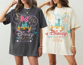 Disneyland 2026 Personalized Comfort Colors Shirts, Disney World 2026 Family Shirts, Disneyland Vacation Trip 2026 Tee, Magical Castle Shirt