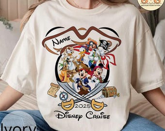 Personalized Disney Mickey Pirate Shirt, Mickey and Friends Shirt, Pirates of the Caribbean Shirt, Disney Family Cruise Trip Tee, Disney Tee