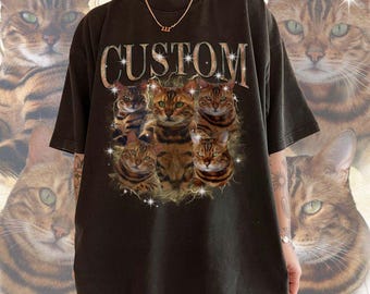 Camisetas pirata para mascotas con colores personalizados y cómodos, camisetas personalizadas con foto de perro, camisetas personalizadas con retrato de gato, camisetas retro estilo años 90