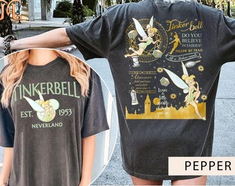 Vintage shirt Tinkerbell, shirt Tinkerbell Princess, shirt Tinkerbell 1953 Neverland, shirt Disney Princess, reis Disney Girls, Disney-T-shirt