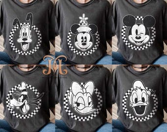 Retro Mickey & Friends Checkered Shirt: Disneyland Vacation Tee
