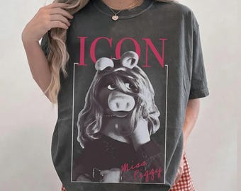 Disney Muppets Show Fräulein Piggy Retro Shirt Süßes Fräulein Piggy T-Shirt Magic Kingdom Familienreise Disneyland Urlaub Shirt BTW Urlaub 2025 T-Shirt
