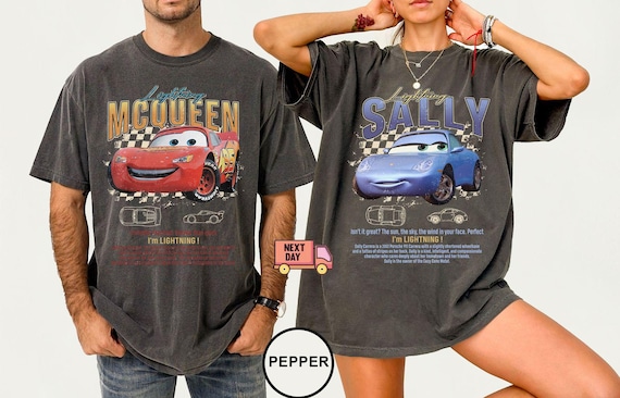 Vintage Cars Matching Shirt, Lightning McQueen and Sally Couple T-shirt, Limited McQueen Shirt, Disney Couple Shirt, Disney Shirt Gifts Tee