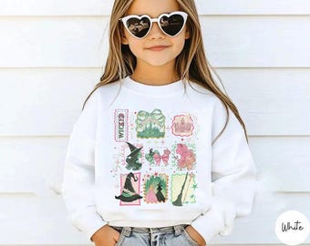 Wicked Movie “For Good” Coquette Bow Youth Sweatshirt, Defying Gravity Wizard Teen Sweater, Together We’re Unlimited,Wizard of Oz Magic Wand