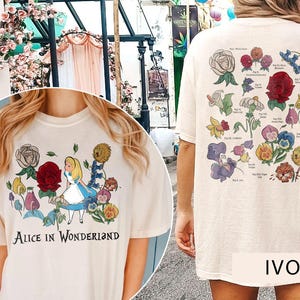Vintage Disney Alice in Wonderland Shirts, Alice in Wonderland Shirts, Alice Floral Shirts, Disney Princess Shirts, Disney Trip 2025 Shirts