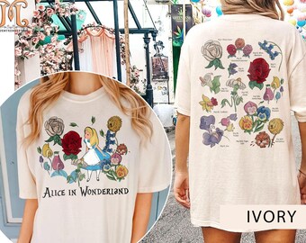 Vintage Disney Alice in Wonderland Shirts, Alice in Wonderland Shirts, Alice Floral Shirts, Disney Princess Shirts, Disney Trip 2025 Shirts