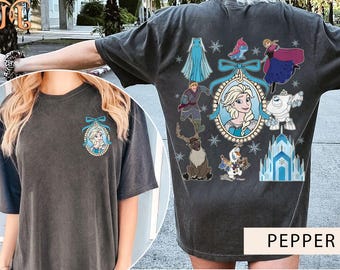 Coquette Bows Watercolor Disney Princess Elsa Shirt, Customize Tiana Ariel Elsa Rapunzel Belle Jasmine Tee, Magic Kingdom Family Trip