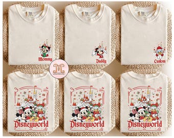Custom Disneyworld Christmas All Characters Shirts, Disney Christmas Shirts, 2025 Christmas Matching Shirt, Christmas Family Shirts