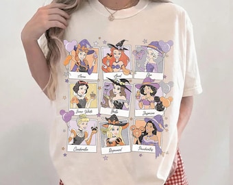 Halloween Disney Princess Shirt, Spooky Princess Tee, Retro Disney Trip Shirt, Fall Disney Balloon Tee, Belle Cinderella Tiana Rapunzel Tee