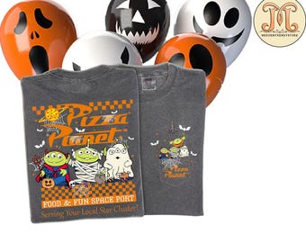 Camiseta de Halloween de Pizza Planet, camiseta de Disney con Alien de Toy Story, camiseta de la fiesta de Mickey no tan aterradora, viaje familiar de Halloween a Disneyland, camiseta de Halloween