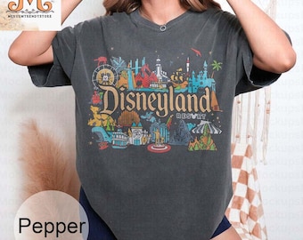 Vintage Disneyland Resort Comfort Colors Shirt, Retro Disneyland Parks Shirt, Magic Kingdom Shirt, Disneyworld Shirts, Disney Family Shirts