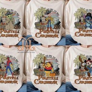 Customize All Characters Disney Pirates Shirt, Yo Ho Yo Ho A Pirate&#39;s Life for Me Mickey & Friends Disney Cruise Shirt, Disney Family Cruise