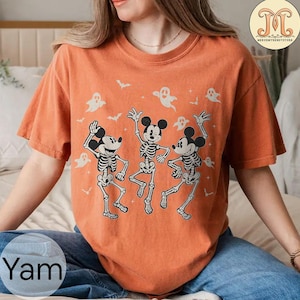 Retro Mickey Skeleton Halloween Shirt – Funny Disney Matching Family Outfit, Halloween Party Tee, Disney Halloween Trip Shirt