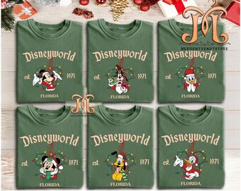 Vintage Disney Christmas Shirts, Disneyworld Characters Tee, Disney Christmas Matching Shirts, Disneyworld Trip Holiday Shirt, Xmas Shirt
