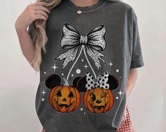 Shirt Mickey en vrienden pompoen – schattig Halloween-shirt pompoen – Mickey-shirt herfstcoquette – shirt met meisjesachtige herfstkleuren, Disney-shirt