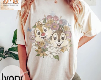 chemise vintage florale Disney à motif floral, chemise à fleurs florale, chemise de vacances en famille Disney, chemise de couple Disney, chemise Disneyland