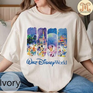 Retro Walt Disneyworld Watercolor Shirt, Vintage Disneyworld Shirt, Retro Disney Mickey Shirt, Magic Castle Shirt, Disney 2025 Trip Shirt