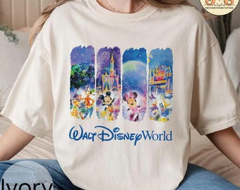 Camiseta retro de acuarela de Disneyworld: camiseta vintage del Castillo Mágico de Mickey